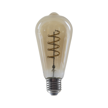 LED FILAMENT E27 DIM ST64 AMBER SPIRAL 4W 1800K 230V AC 270LM RA80