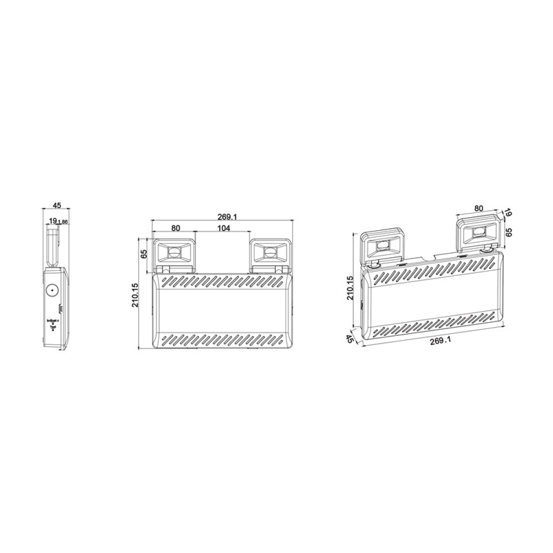 Φ/Σ ΑΣΦΑΛΕΙΑΣ LED ΜΗ ΣΥΝΕΧΟΥΣ IP65 2X2W 3HRS 500LM 6000K 230VAC, ΜΕ ΚΟΥΜΠΙ ΔΟΚΙΜΗΣ & SELF TEST