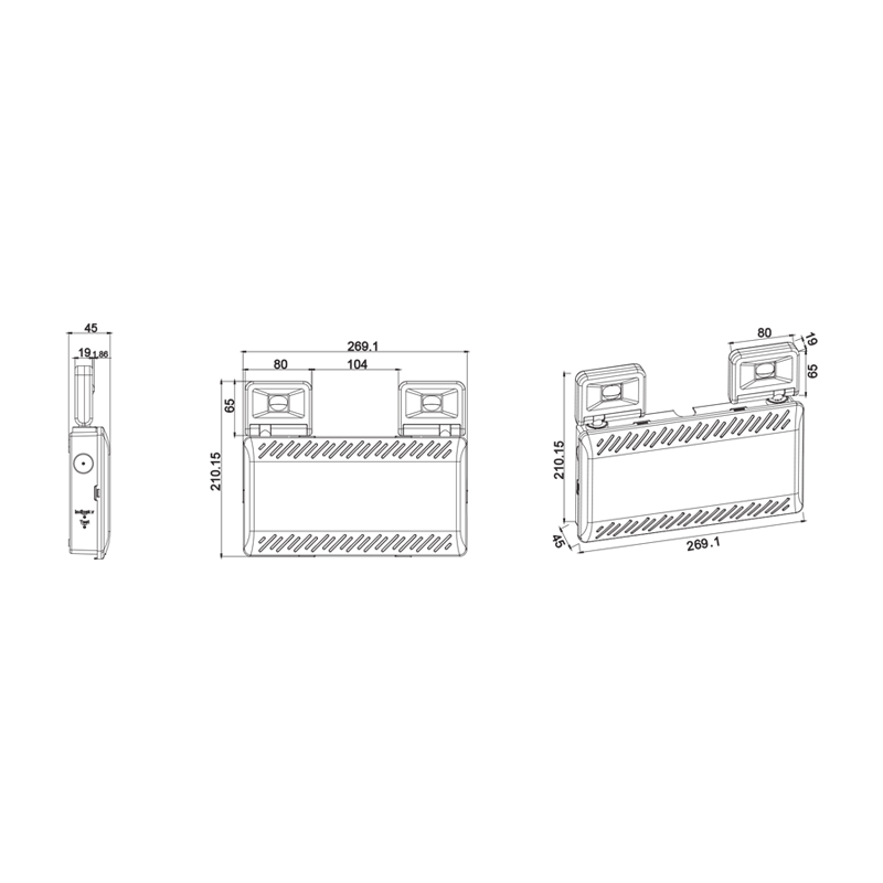 Φ/Σ ΑΣΦΑΛΕΙΑΣ LED ΜΗ ΣΥΝΕΧΟΥΣ IP65 2X2W 3HRS 500LM 6000K 230VAC, ΜΕ ΚΟΥΜΠΙ ΔΟΚΙΜΗΣ & SELF TEST