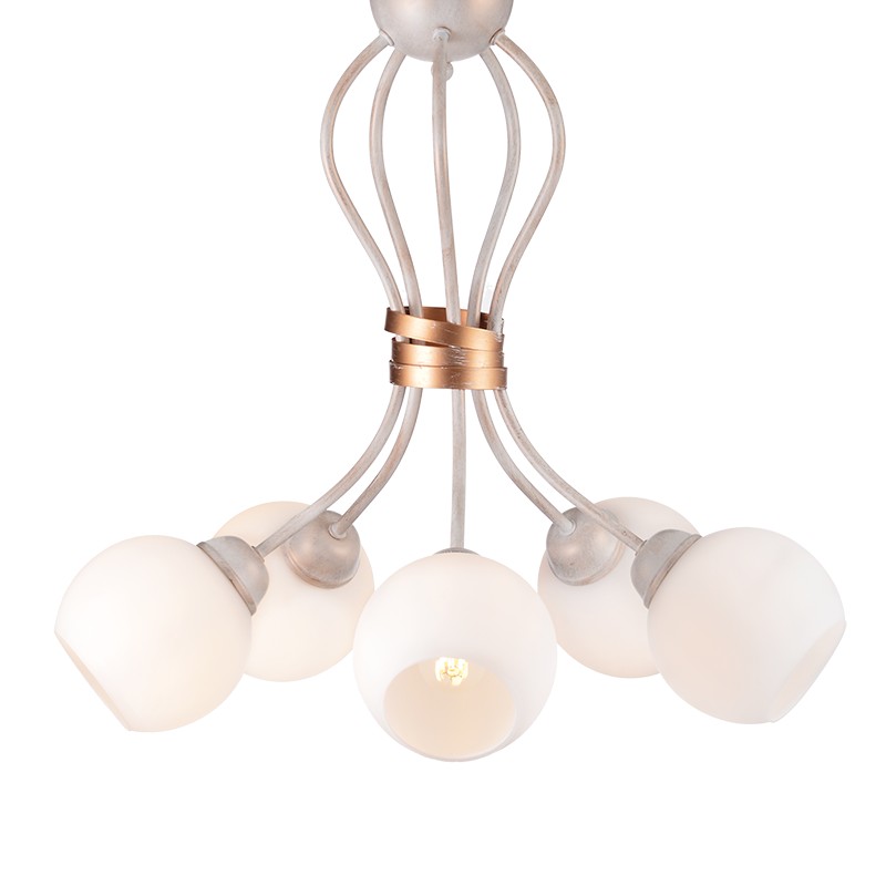 ΟΡΟΦΗΣ 5ΧΕ27 ΜΕΤΑΛ ΠΑΤΙΝΑ ΛΕΥΚΟ ΧΡΥΣΟ+ΟΠΑΛ ΓΥΑΛΙ Φ48,5ΧΗ53CM FOYER ΟΡΟΦΗΣ 5ΧΕ27 ΜΕΤΑΛ ΠΑΤΙΝΑ ΛΕΥΚΟ ΧΡΥΣΟ+ΟΠΑΛ ΓΥΑΛΙ Φ48,5ΧΗ53CM FOYER