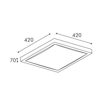ΠΛΑΦΟΝΙΕΡΑ ΑΚΡΥΛΙΚΗ ΤΕΤΡΑΓΩΝΗ 3ΧΕ27 42Χ42Χ7CM INDIANA