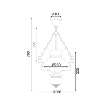 ΚΡΕΜΑΣΤΟ ΜΕΤΑΛΛΙΚΟ - ΞΥΛΟ Φ28 1ΧΕ27 CHALET