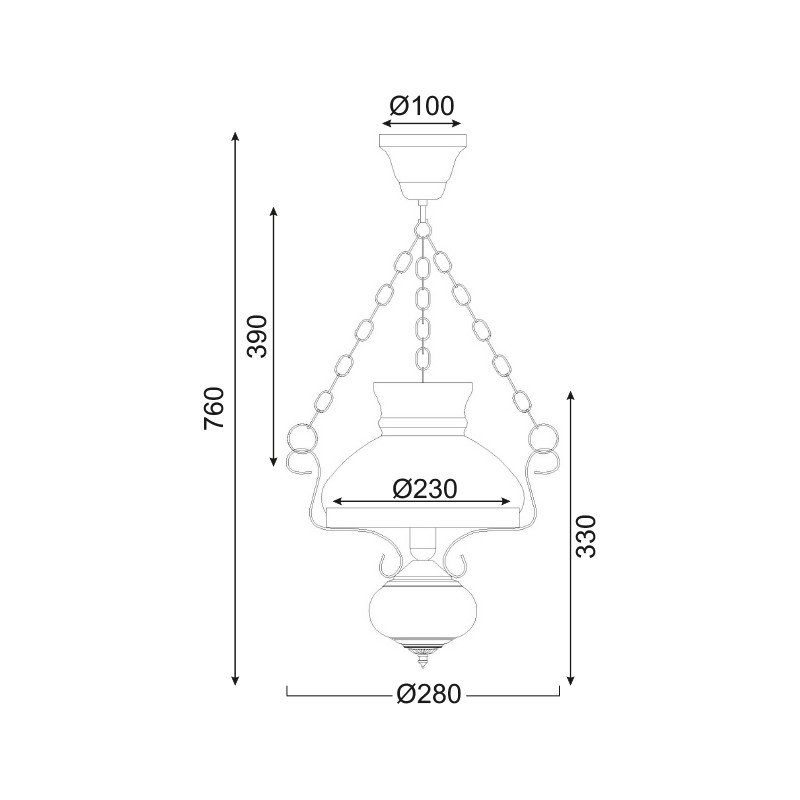 ΚΡΕΜΑΣΤΟ ΜΕΤΑΛΛΙΚΟ - ΞΥΛΟ Φ28 1ΧΕ27 CHALET