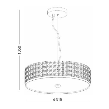 ΚΡΕΜΑΣΤΟ ΚΡΥΣΤΑΛΛΟ Φ31,5CM 3ΧΕ14 ETNA