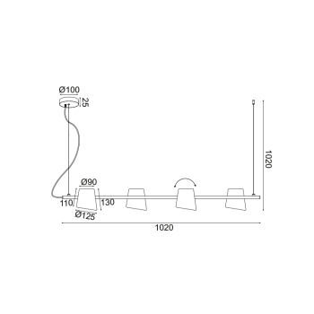 NETTO ΚΡΕΜΑΣΤΟ Φ/Σ 4ΧΕ14 ΧΡΩΜΙΟ ΜΕΤΑΛΛΙΚΟ 27Χ102ΧΗ120CM AYRAN