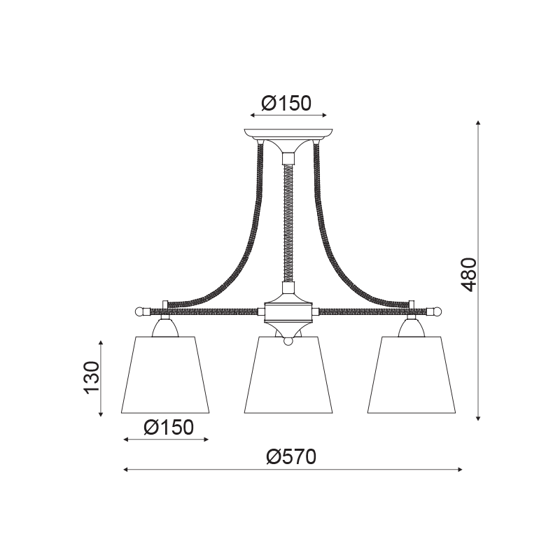 NETTO Φ/Σ ΟΡΟΦΗΣ 3ΧΕ14 ΜΕΤΑΛ ΜΑΥΡΟ+ΣΧΟΙΝΙ+ΜΠΕΖ ΑΜΠΑΖΟΥΡ Φ57ΧΗ48CM GAVDOS