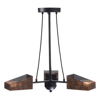 NETTO ΚΡΕΜΑΣΤΟ Φ/Σ 3ΧΕ27 ΜΕΤΑΛΛΙΚΟ ΜΑΥΡΟ+ΧΑΛΚΙΝΟ ΠΛΕΓΜΑ Φ60ΧΗ77CM