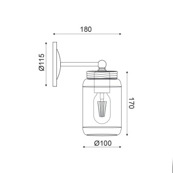NETTO ΕΠΙΤΟΙΧΟ Φ/Σ 1ΧΕ27 ΜΑΥΡΟ ΜΕΤΑΛΛΙΚΟ+ΓΥΑΛΙ Φ10Χ18Χ22CM BERY NETTO ΕΠΙΤΟΙΧΟ Φ/Σ 1ΧΕ27 ΜΑΥΡΟ ΜΕΤΑΛΛΙΚΟ+ΓΥΑΛΙ Φ10Χ18Χ22CM BERY