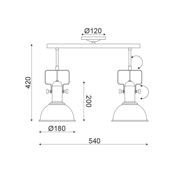 ^ΟΡΟΦΗΣ Φ/Σ 2ΧΕ27 ΜΕΤΑΛΛΙΚΟ ΜΑΥΡΟ Φ18X54XH41cm RIVIERA ^ΟΡΟΦΗΣ Φ/Σ 2ΧΕ27 ΜΕΤΑΛΛΙΚΟ ΜΑΥΡΟ Φ18X54XH41cm RIVIERA