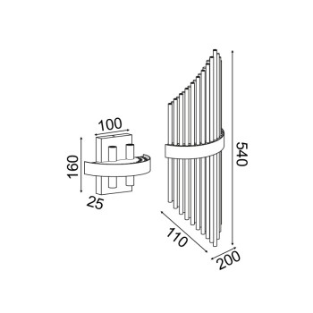 ^ΕΠΙΤΟΙΧΟ Φ/Σ 4XG9 ΚΡΥΣΤΑΛΛΟ + ΟΡΕΙΧΑΛΚΟ ΜΕΤ/ΚΟ 20Χ11Χ54CM DYNASTY ^ΕΠΙΤΟΙΧΟ Φ/Σ 4XG9 ΚΡΥΣΤΑΛΛΟ + ΟΡΕΙΧΑΛΚΟ ΜΕΤ/ΚΟ 20Χ11Χ54CM DYNASTY