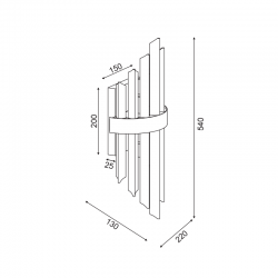 ^ΕΠΙΤΟΙΧΟ Φ/Σ 2XE14 ΚΡΥΣΤΑΛΛΟ + ΧΡΥΣΟ ΜΕΤ/ΚΟ 22X13X54CM EMPIRE