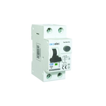  ΗΛΕΚΤΡΟΜΑΓΝΗΤΙΚΟΣ ΔΙΑΚΟΠΤΗΣ  ΔΙΑΡΡΟΗΣ RCBO 1P+N C20 30mА AC TYPE 6kA 2M  