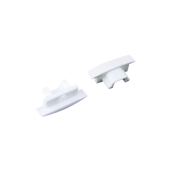 SET OF WHITE PLASTIC END CAPS FOR P108, 1PC WITH HOLE & 1PC WITHOUT HOLE SET OF WHITE PLASTIC END CAPS FOR P108, 1PC WITH HOLE & 1PC WITHOUT HOLE