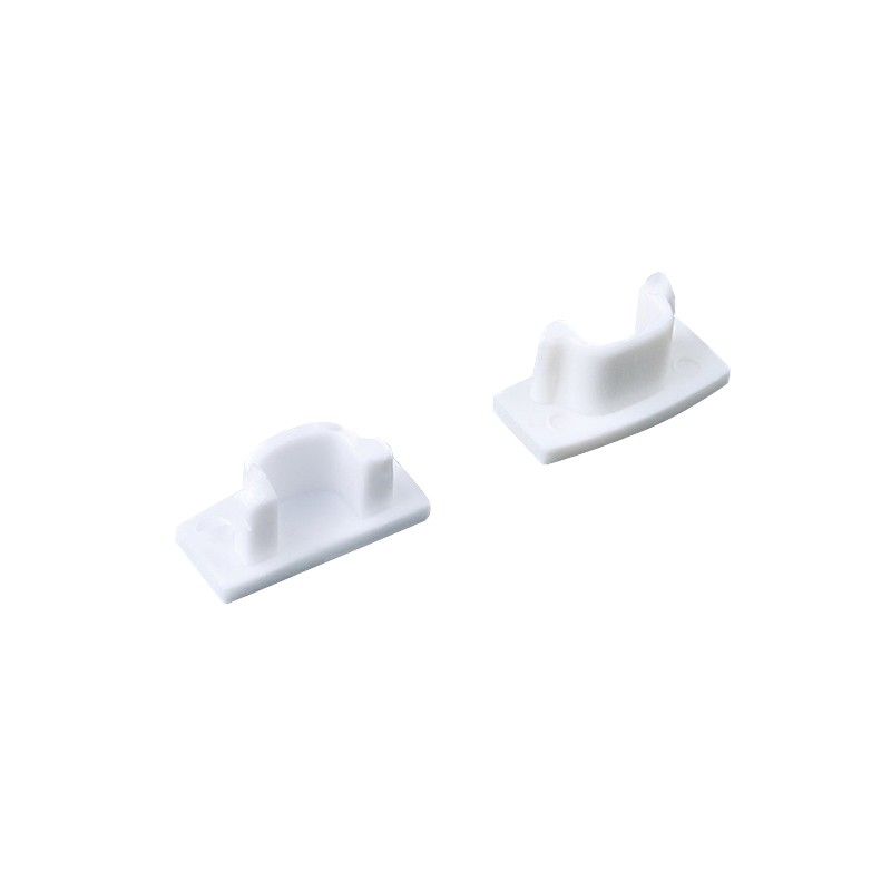 SET OF WHITE PLASTIC END CAPS FOR P109, 1PC WITH HOLE & 1PC WITHOUT HOLE SET OF WHITE PLASTIC END CAPS FOR P109, 1PC WITH HOLE & 1PC WITHOUT HOLE