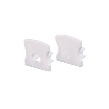 SET OF WHITE PLASTIC END CAPS FOR PROFILE P113, 1 WITHOUT HOLE & 1 WITH HOLE SET OF WHITE PLASTIC END CAPS FOR PROFILE P113, 1 WITHOUT HOLE & 1 WITH HOLE