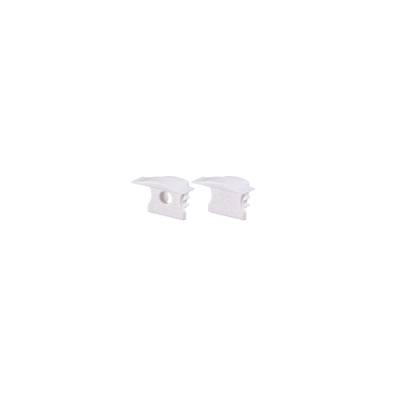 SET OF WHITE PLASTIC END CAPS FOR PROFILE P115,P116 1 WITHOUT HOLE & 1 WITH HOLE