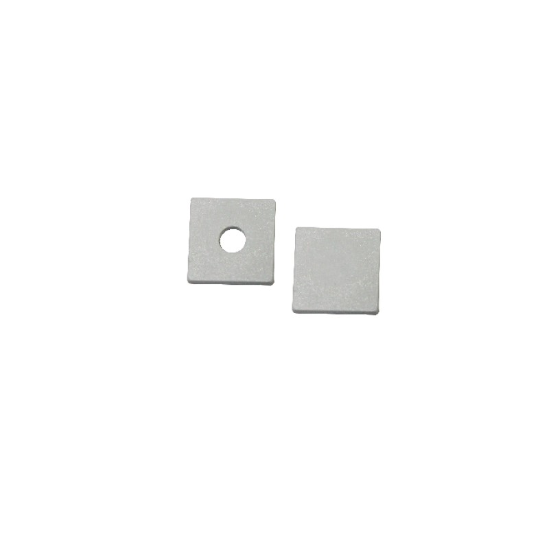 SET OF WHITE PLASTIC END CAPS FOR P124, 1PC WITH HOLE & 1PC WITHOUT HOLE 