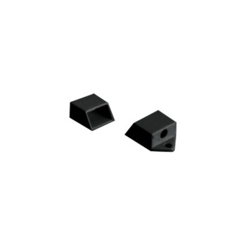 SET OF BLACK PLASTIC END CAPS FOR PROFILE P151B, 2PCS WITH HOLE 