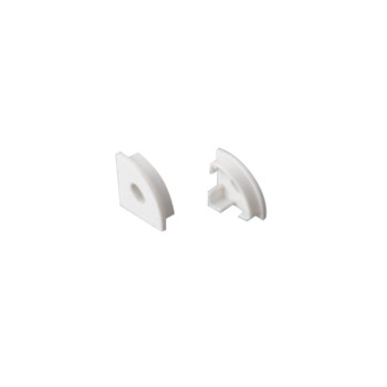 SET OF WHITE PLASTIC END CAPS FOR P161, 1PC WITH HOLE & 1 PC WITHOUT HOLE  