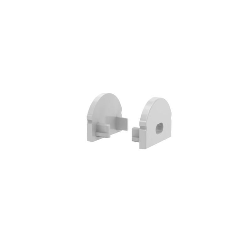 SET OF GREY PLASTIC END CAPS FOR P2LA, 1 WITHOUT HOLE & 1 WITH HOLE SET OF GREY PLASTIC END CAPS FOR P2LA, 1 WITHOUT HOLE & 1 WITH HOLE