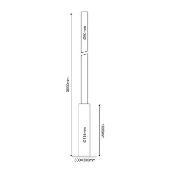 ΚΟΛΩΝΑ ΧΑΛΥΒΔΙΝΗ Φ60/114 3 ΜΕΤΡΩΝ 3mm ME ΘΥΡΙΔΑ ΕΠΙΣΚΕΨΗΣ RAL 7016
