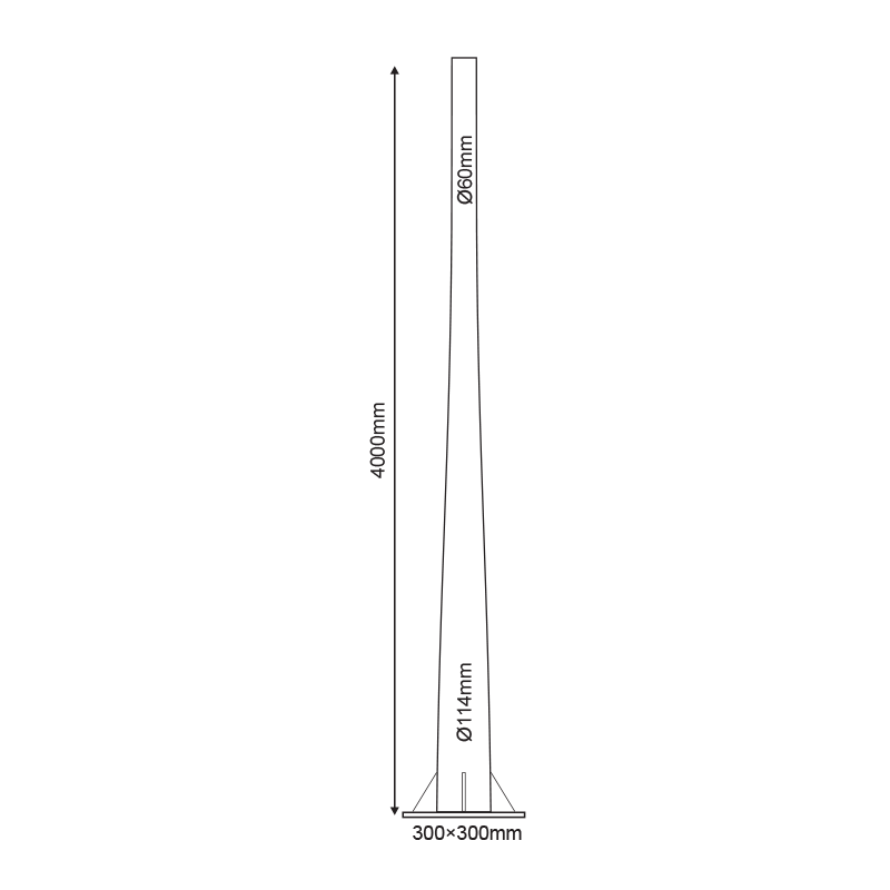 ΚΟΛΩΝΑ ΧΑΛΥΒΔΙΝΗ Φ60/Φ114 4ΜΕΤΡΩΝ  3mm ΚΩΝΙΚΗ ME ΘΥΡΙΔΑ ΕΠΙΣΚΕΨΗΣ RAL 7016