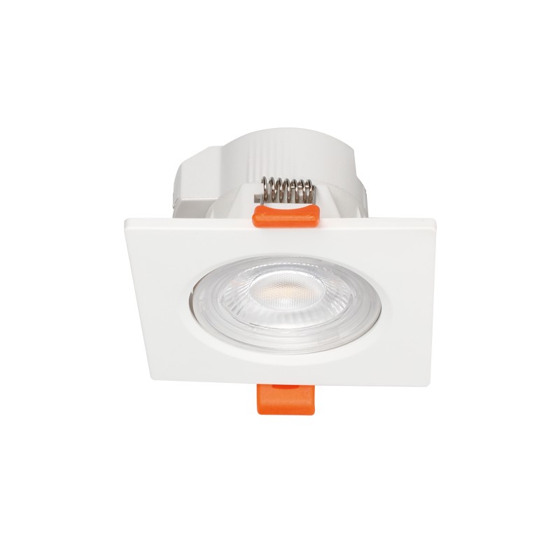 SQUARE LED SPOTLIGHT 7W SWITCH 3000-4000-6000K SMD 230V 40° Ra80 PRE-SET UP 3000K