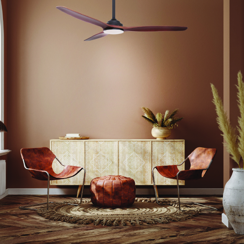 ΑΝΕΜΙΣΤΗΡΑΣ ΟΡΟΦΗΣ DIMMABLE ΦΩΣ Φ132 DC40W 3 ΞΥΛΙΝΑ ΚΑΦΕ ΠΤΕΡΥΓΙΑ ΤΗΛΕΧΕΙΡΙΣΤΗΡ 2 ΑΝΑΡΤΗΣΕΙΣ 15&25ΕΚ