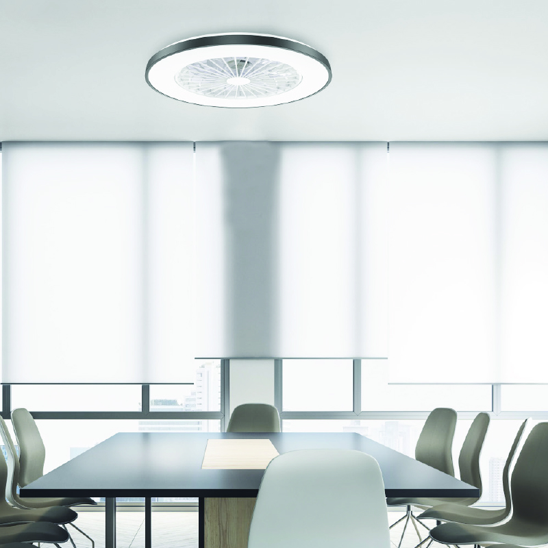 ΑΝΕΜΙΣΤΗΡΑΣ ΟΡΟΦΗΣ ΠΛΑΦΟΝΙΕΡΑ SMART ΜΑΥΡΗ DIMMABLE DC22W Φ50 7 ΔΙΑΦΑΝH ABS ΠΤΕΡΥΓΙΑ ΤΗΛΕΧΕΙΡΙΣΤΗΡΙΟ