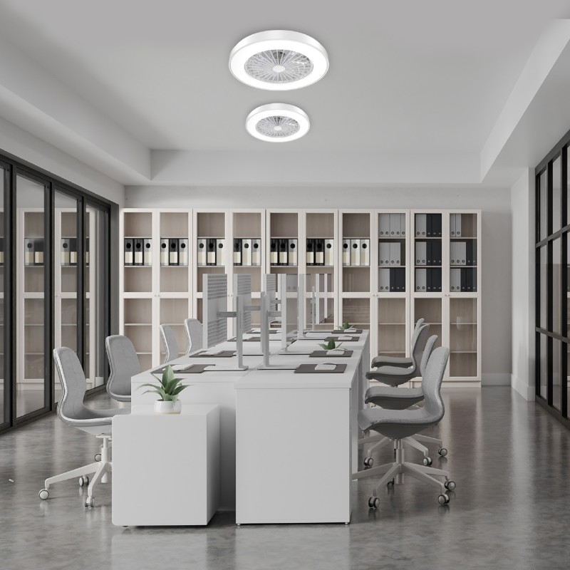 ΑΝΕΜΙΣΤΗΡΑΣ ΟΡΟΦΗΣ ΠΛΑΦΟΝΙΕΡΑ SMART ΛΕΥΚΗ DIMMABLE DC22W Φ50 7 ΔΙΑΦΑΝH ABS ΠΤΕΡΥΓΙΑ ΤΗΛΕΧΕΙΡΙΣΤΗΡΙΟ