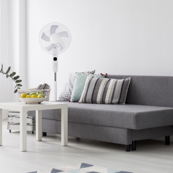 ΑΝΕΜΙΣΤΗΡΑΣ ΜΕ ΟΡΘΟΣΤΑΤΗ, ΛΕΥΚΟΣ , 5 ΔΙΑΦΑΝΑ ΠΤΕΡΥΓΙΑ, ΤΗΛΕΧΕΙΡΙΣΤΗΡΙΟ, ΧΡΟΝΟΔΙΑΚΟΠΤΗΣ, Φ45, AC 55W