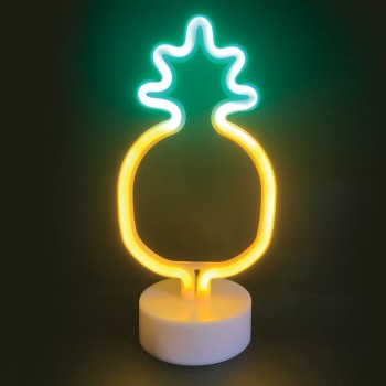 ΑΝΑΝΑΣ, 41 NEON LED ΛΑΜΠΑΚΙΑ ΜΕ ΜΠΑΤΑΡΙΑ (3xAA)/USB, ΠΡΑΣΙΝΟ & ΚΙΤΡΙΝΟ, IP20, 13x10x27.8cm

