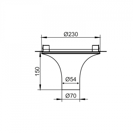 ^ΟΡΟΦΗΣ Φ/Σ 1XGU10 TRIMLESS ΓΥΨΙΝΟ D23XH15CM AVA