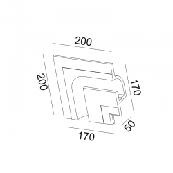 ^ΓΥΨΙΝΟ TRIMLESS ΦΩΤΙΣΤΙΚΟ ANDIE ΑΡΙΣΤΕΡΗ ΓΩΝΙΑ 20x20x5CM