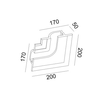 ^ΓΥΨΙΝΟ TRIMLESS ΦΩΤΙΣΤΙΚΟ ANDIE ΔΕΞΙΑ ΓΩΝΙΑ 20x20x5CM