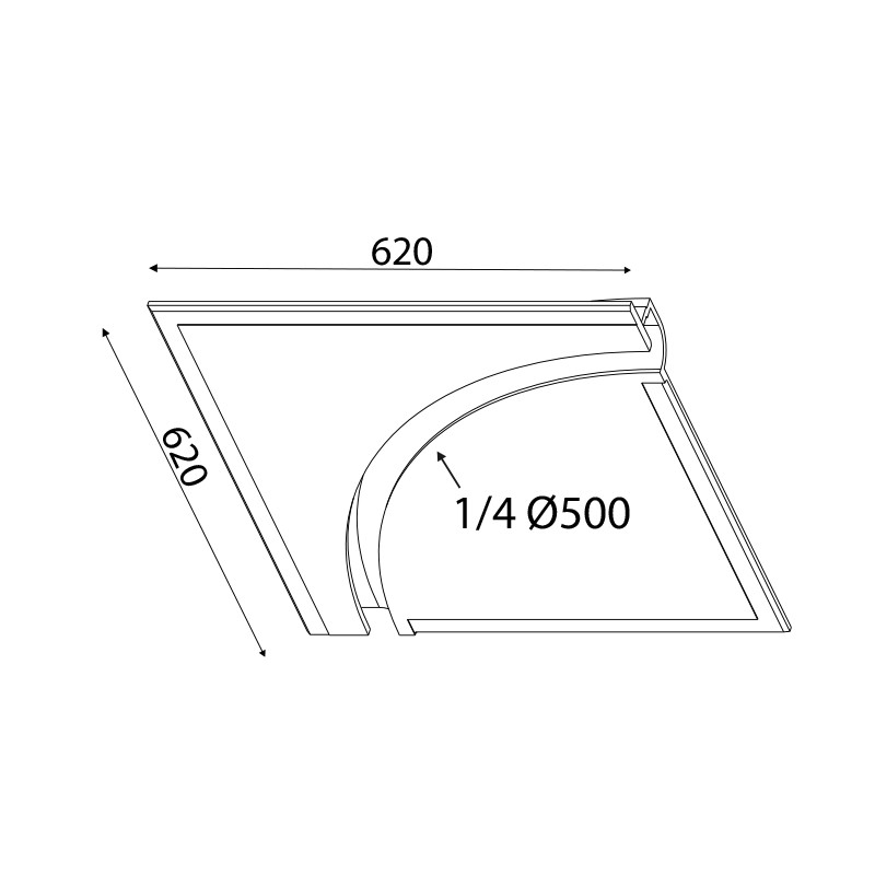 ^ΓΥΨΙΝΟ TRIMLESS ΦΩΤΙΣΤΙΚΟ ANDIE 1/4 ΤΟΥ ΚΥΚΛΟΥ 62x62x5CM ^ΓΥΨΙΝΟ TRIMLESS ΦΩΤΙΣΤΙΚΟ ANDIE 1/4 ΤΟΥ ΚΥΚΛΟΥ 62x62x5CM