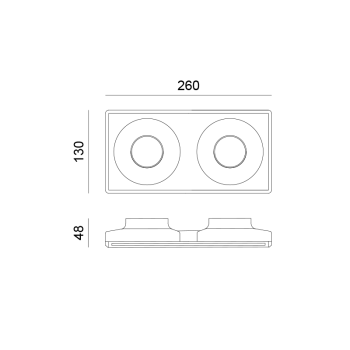 ΣΤΡΟΓΓΥΛΟ ΔΙΠΛΟ ΓΥΨΙΝΟ TRIMLESS ΣΠΟΤ 260*130*45 REMY 2*GU10 ΣΤΡΟΓΓΥΛΟ ΔΙΠΛΟ ΓΥΨΙΝΟ TRIMLESS ΣΠΟΤ 260*130*45 REMY 2*GU10