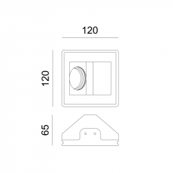 ^SQUARE WALL WASHER GYPSUM TRIMLESS SPOT LUMINAIRE ODEN GU10 