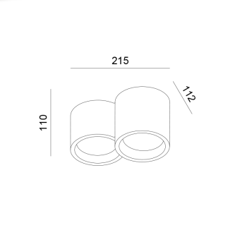 ΓΥΨΙΝΟ 2 ΣΤΡΟΓΓΥΛA Φ/Σ ΟΡΟΦΗΣ ΦΥΣΙΚΟ 215*110*110 GENI 2*GX53