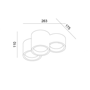 ΓΥΨΙΝΟ 3 ΣΤΡΟΓΓΥΛA Φ/Σ ΟΡΟΦΗΣ ΦΥΣΙΚΟ 260*170*150 GENI 3*GX53