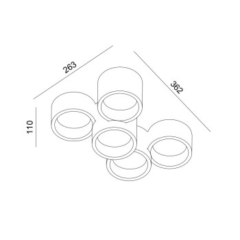 ΓΥΨΙΝΟ 5 ΣΤΡΟΓΓΥΛA Φ/Σ ΟΡΟΦΗΣ ΦΥΣΙΚΟ 370*240*150 GENI 5*GX53
