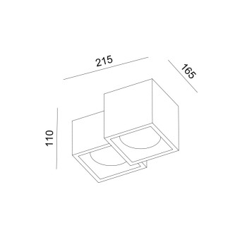 ΓΥΨΙΝΟ 2 ΤΕΤΡΑΓΩΝA Φ/Σ ΟΡΟΦΗΣ ΦΥΣΙΚΟ 265*235*150 GENI 2*GX53