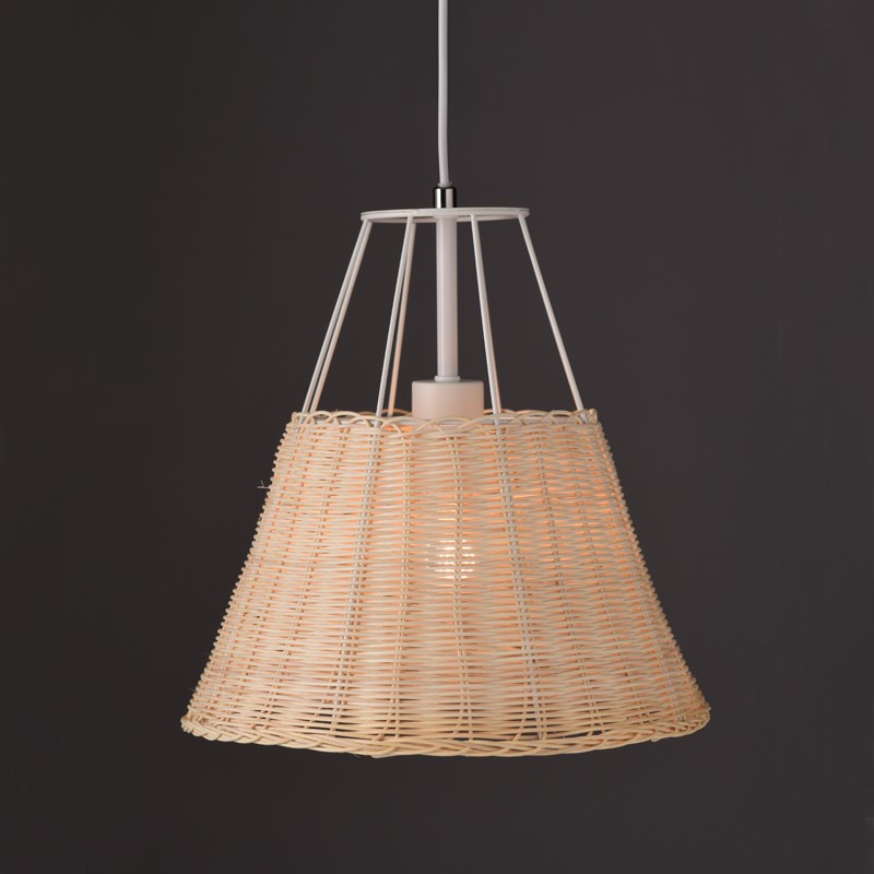 NETTO ΚΡΕΜΑΣΤΟ Φ/Σ 1ΧΕ27 ΡΑΤΑΝ+ΛΕΥΚΟ ΜΕΤΑΛΛΟ D30XH120CM ZORBAS