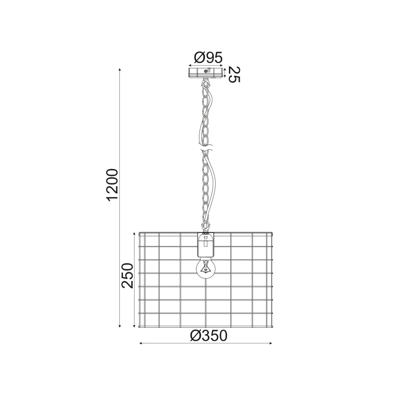NETTO ΚΡΕΜΑΣΤΟ Φ/Σ 1ΧΕ27 ΜΕΤΑΛΛΙΚΟ ΑΠΟΧΡ.ΤΣΙΜΕΝΤΟΥ Φ23,2ΧΗ120CM DUBLIN