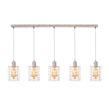 NETTO ΚΡΕΜΑΣΤΟ Φ/Σ 5ΧΕ27 ΜΕΤΑΛΛΙΚΟ ΛΕΥΚΟ ΣΚΟΥΡΙΑ 100Χ12,2ΧΗ120CM DUBLIN