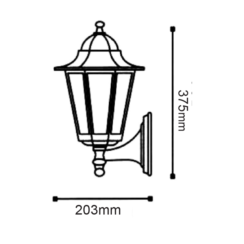 ΦΑΝΑΡΙ ΤΟΙΧΟΥ ΧΡΥΣΟ ΜΑΥΡΟ ΙΡ44 Ε27 60W ΠΑΝΩ