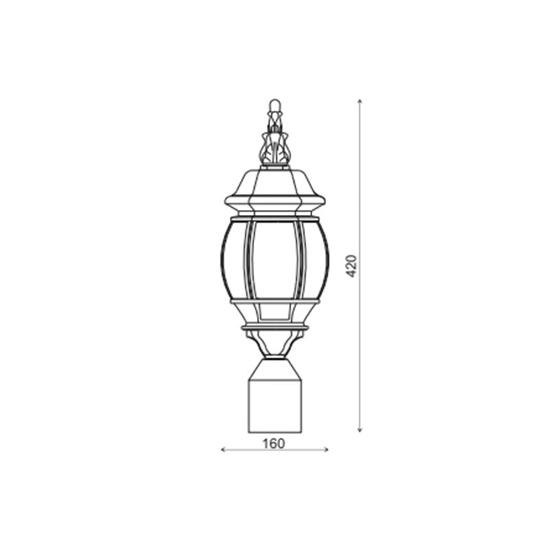 ΦΑΝΑΡΙ ΕΠΙΤΟΙΧΟ ΜΑΥΡΟ ΙΡ44 Ε27 max.60W  RAL C0026