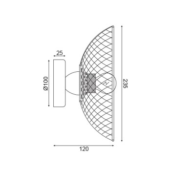 ^ΕΠΙΤΟΙΧΟ Φ/Σ 1ΧΕ27 ΜΑΥΡΟ ΜΕΤΑΛΛΙΚΟ D24Χ12CM KOBE ^ΕΠΙΤΟΙΧΟ Φ/Σ 1ΧΕ27 ΜΑΥΡΟ ΜΕΤΑΛΛΙΚΟ D24Χ12CM KOBE