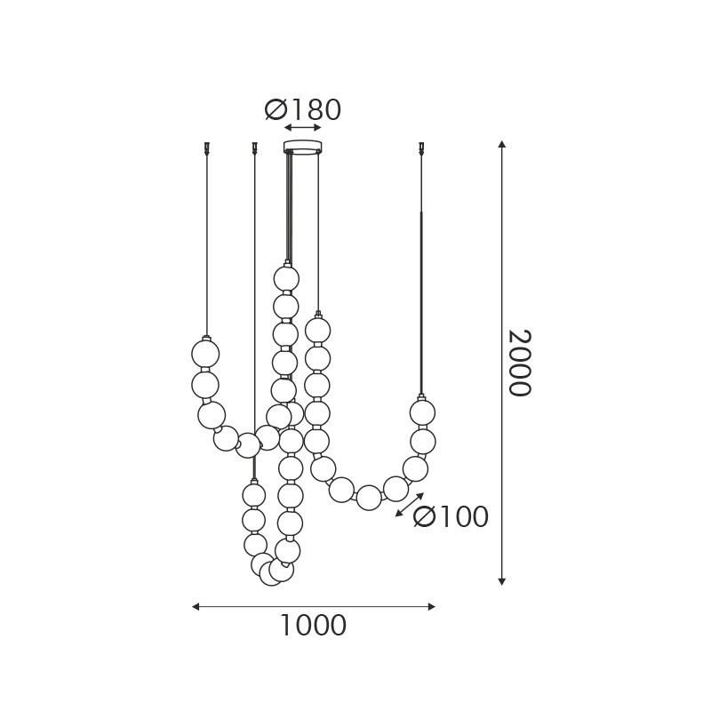 ΚΡΕΜΑΣΤΟ Φ/Σ LED 54W 4000LM 3000K IP20 ΧΡΥΣΟ ΑΛΟΥΜΙΝΙΟ + ΑΚΡΥΛΙΚΟ