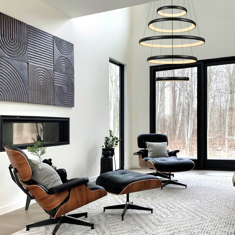 ΚΡΕΜΑΣΤΟ Φ/Σ LED 80W 6400LM CCT IP20 ΜΑΥΡΟ ΜΕΤΑΛΛΙΚΟ + ΑΚΡΥΛΙΚΟ